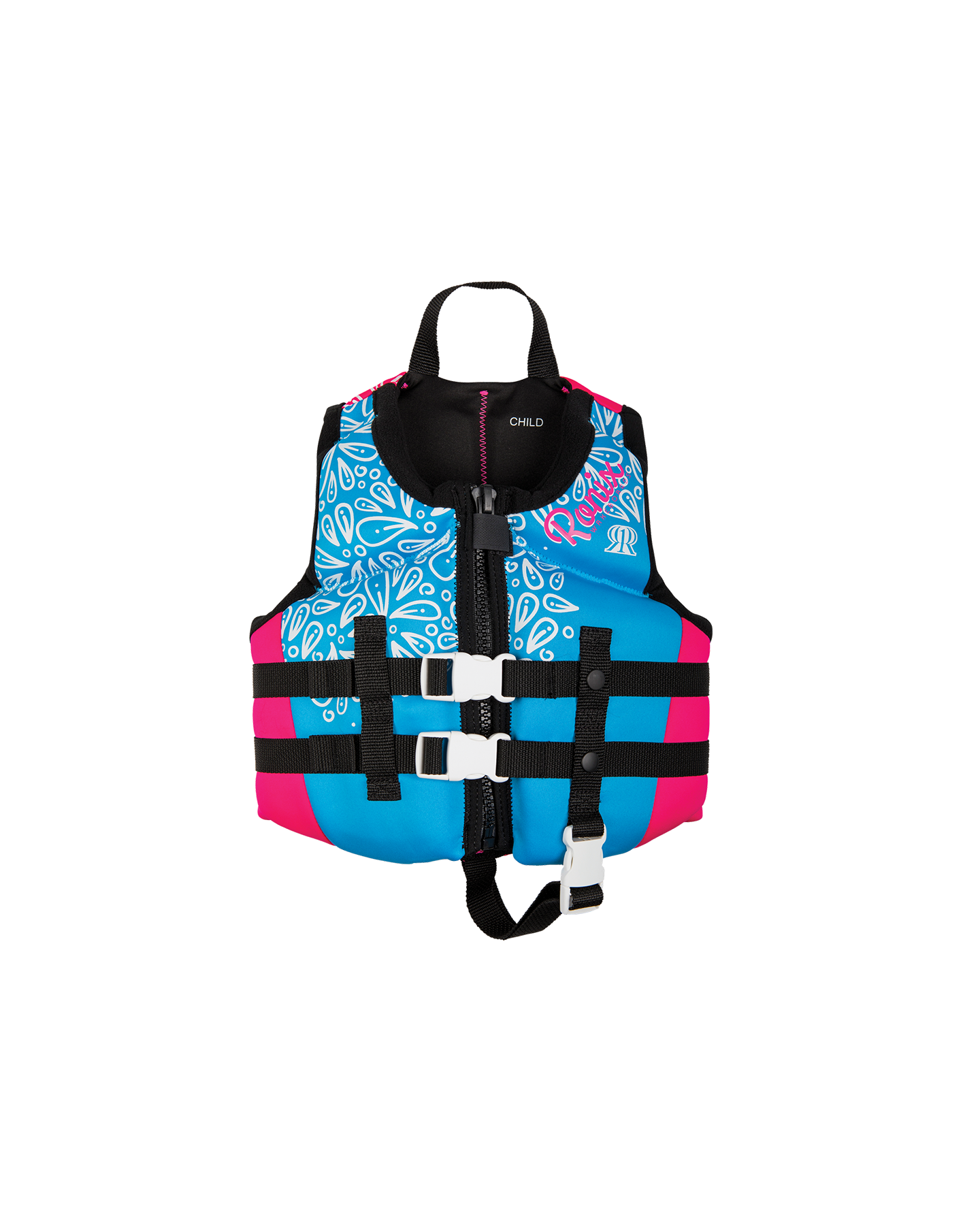 August - Girl&#39;s CGA Life Vest - Sky Blue / Pink / White - Child (30-50lbs)