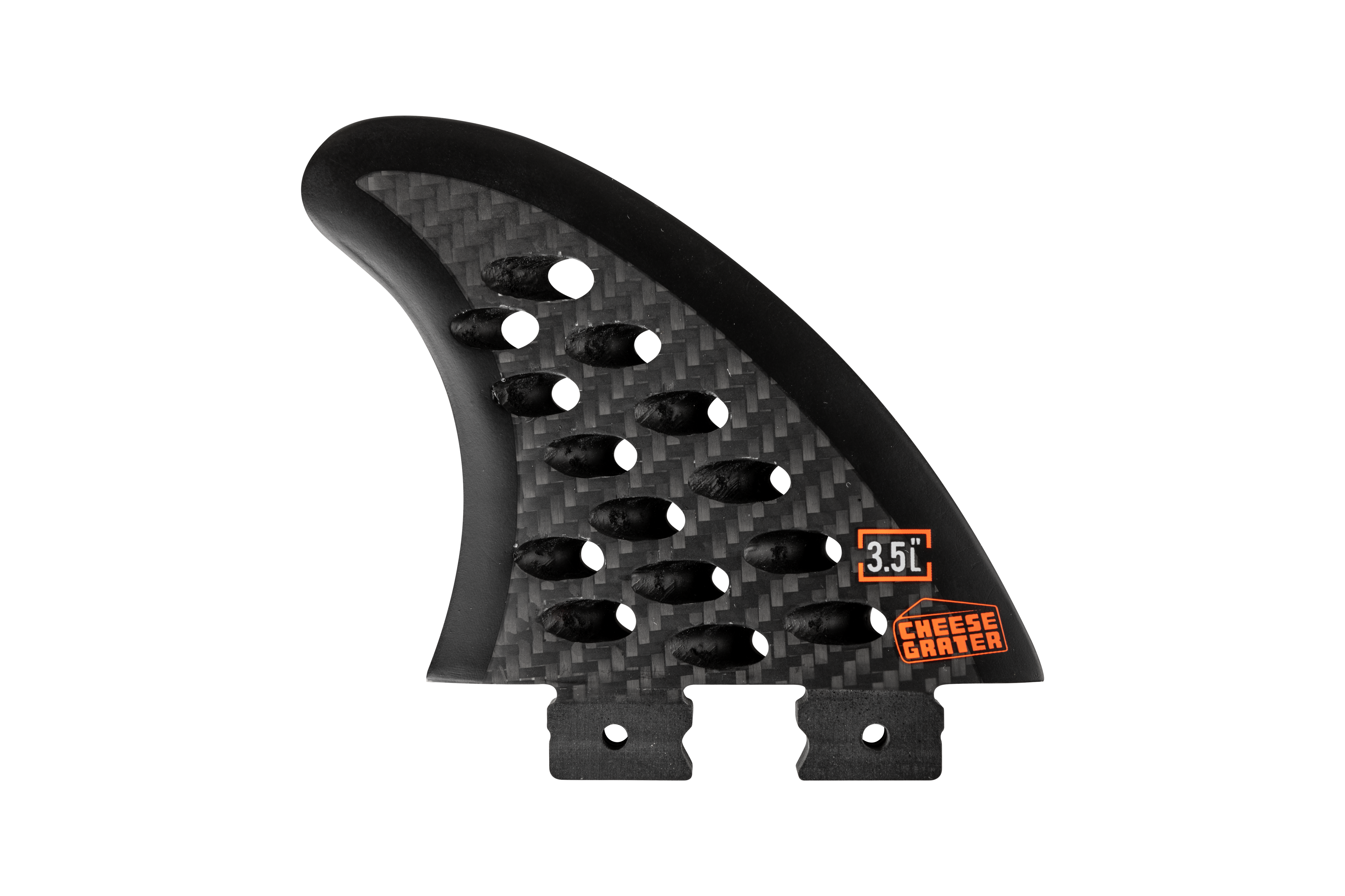 3.5 in. - Button - Cheese Grater - A Side Surf Fin - Carbon