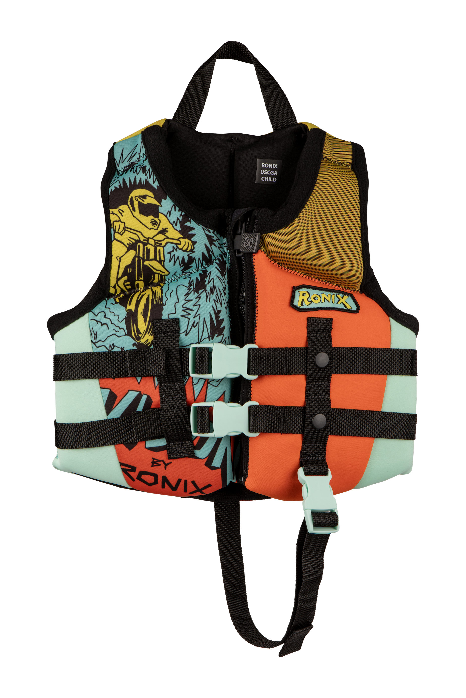 Vision - Boy&#39;s CGA Life Vest - Blue/Orange/Yellow - Child (30-50lbs)