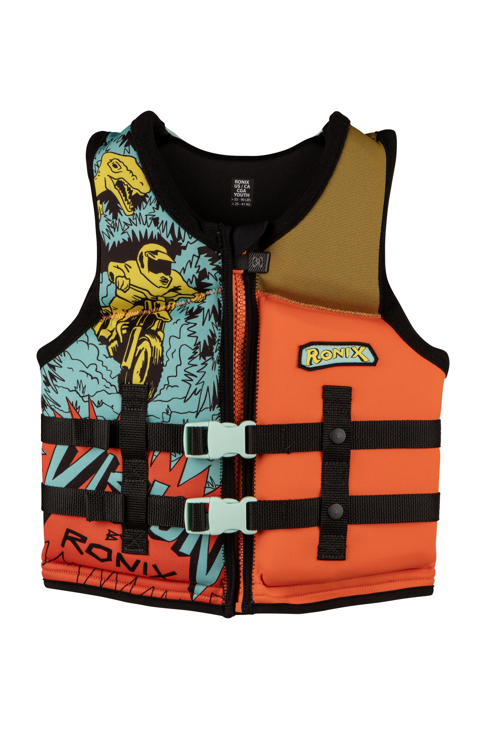 Vision - Boy&#39;s CGA Life Vest - Blue/Orange/Yellow - Youth (50-90lbs)