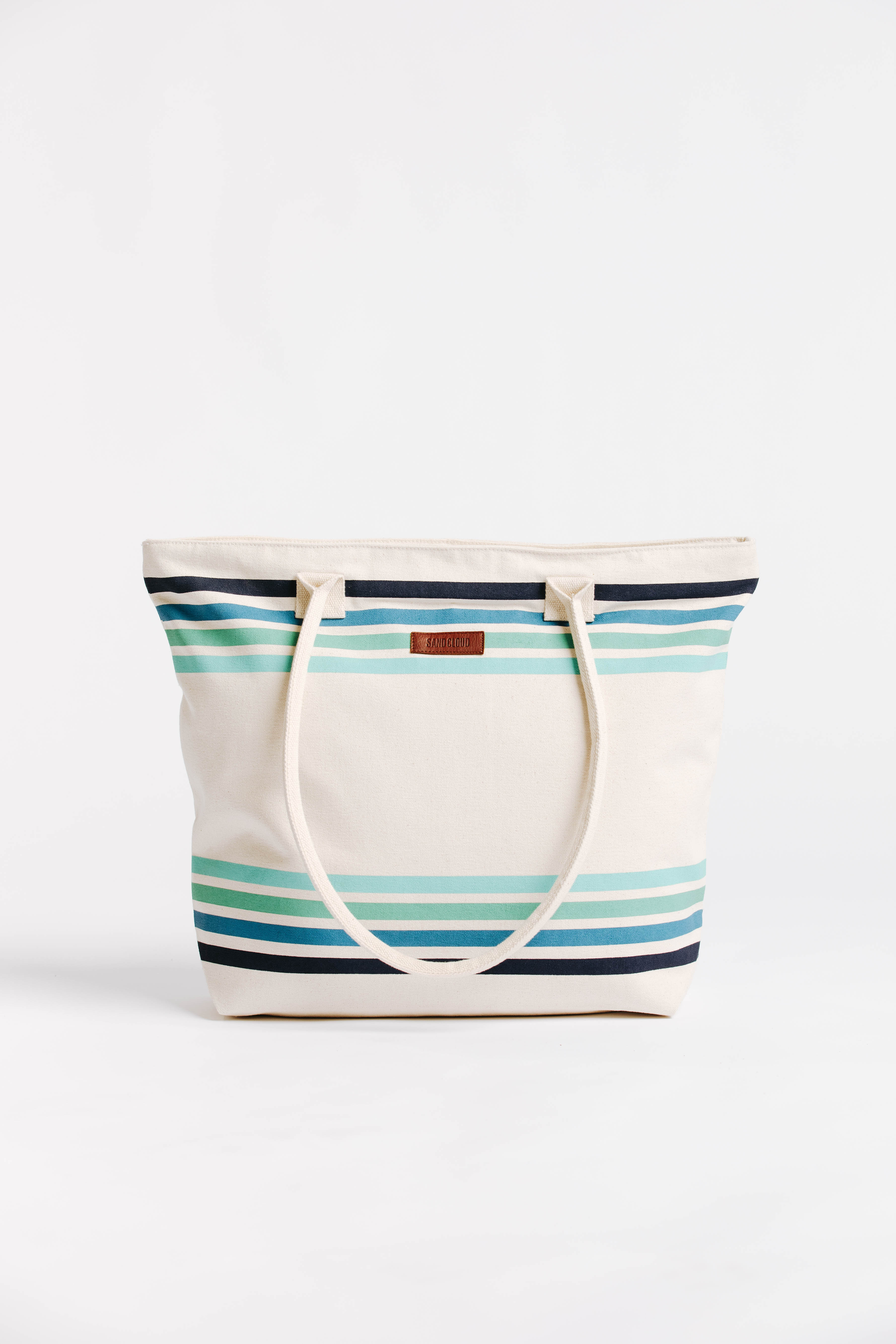 Beach Totes - Border Classic Stripe Beach Tote (With Zipper Closure)
