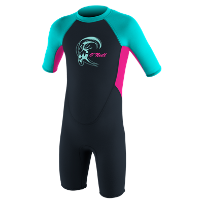 Toddler Reactor-2 2mm Back Zip S/S Spring - Girls- SLATE/B- Toddler