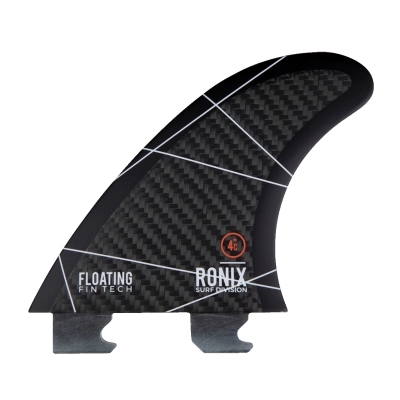 4.0 in - Floating Fin-S 2.0 Tool-Less Fiberglass - Left - Charcoal