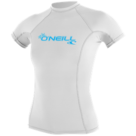 Wms Basic Skins S/S Rash Guard- WHI- Wms