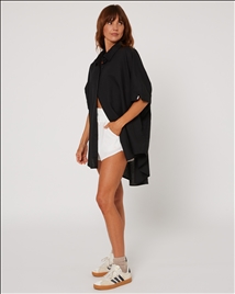 Women's- Isla Linen Shirt- Black