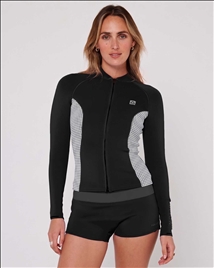 Women's- Ladies FZ Wetty Top- Wetsuit Top- Black