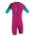 Toddler Reactor-2 2mm Back Zip S/S Spring - Girls- BER/LHTA/GRA