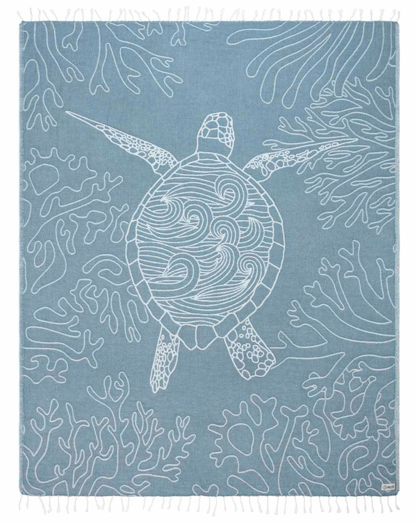 BEACH TOWELS - SEA TURTLE REEF - DEEP OCEAN - LARGE