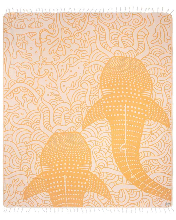 BEACH TOWELS - WHALE SHARK - SUNFLOWER - X-LARGE